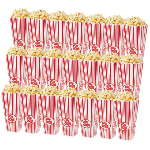 Tebery open-top popcorn boxes for easy movie night serving.
