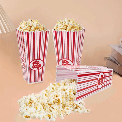 Tebery stackable popcorn boxes for organized storage.