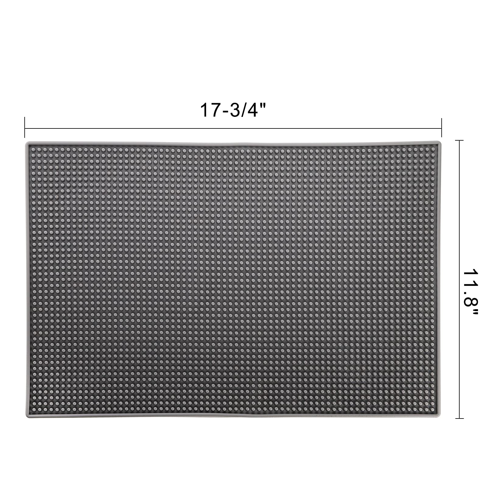 Tebery rubber bar mat with bristled surface dries wet glasses quickly.
