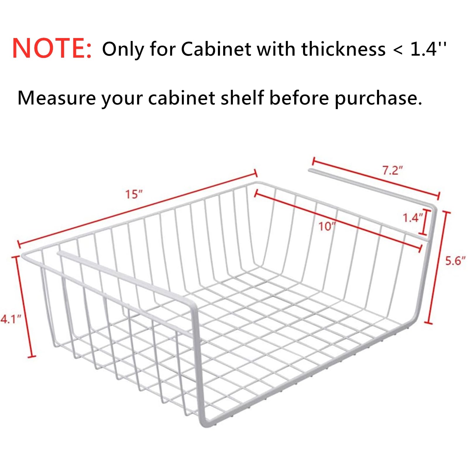 Tebery slide-in basket on a cabinet shelf for quick reach snacks