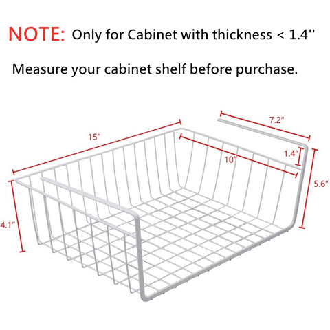 Tebery slide-in basket on a cabinet shelf for quick reach snacks
