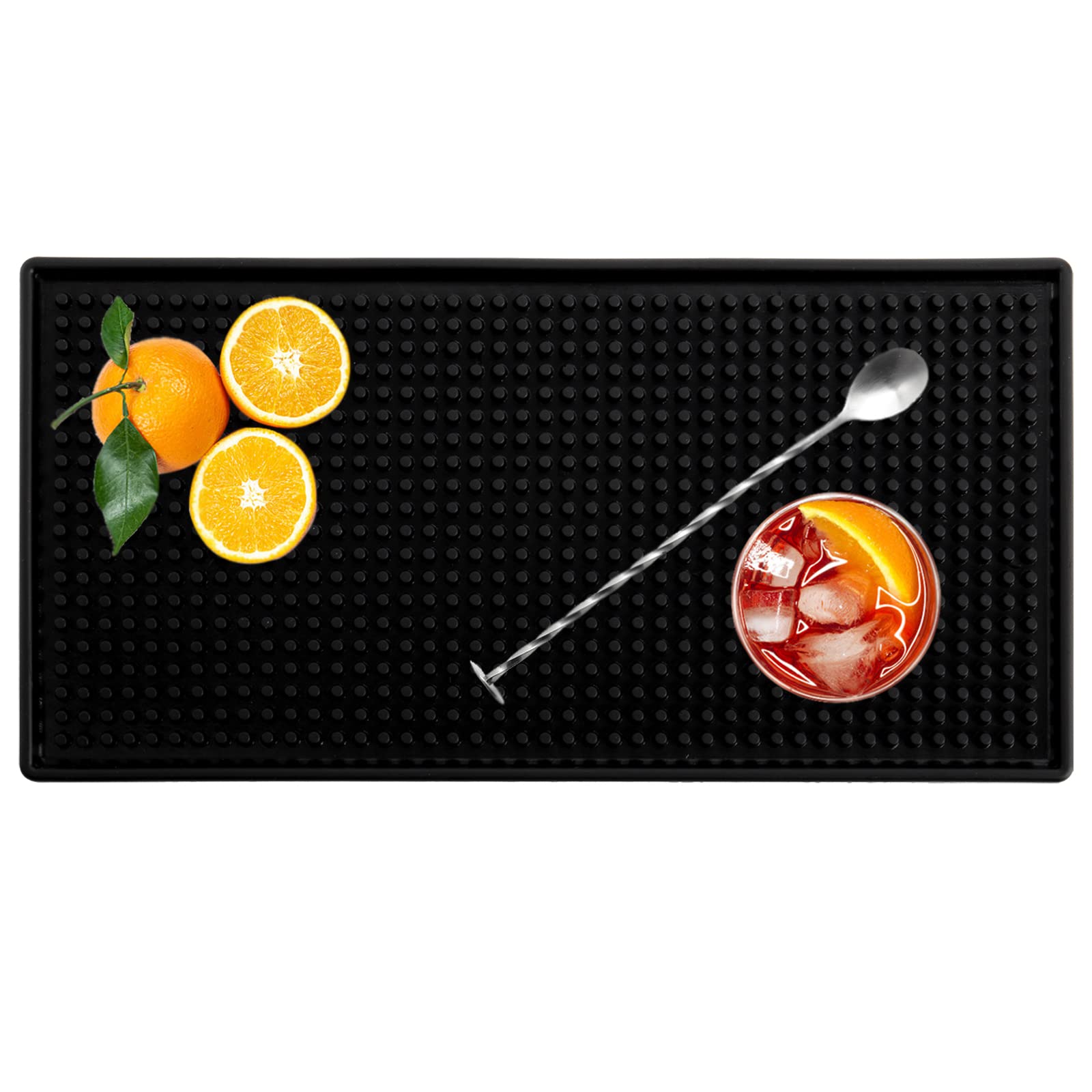 Tebery spill-catching mat protects counters from moisture and coffee spills.