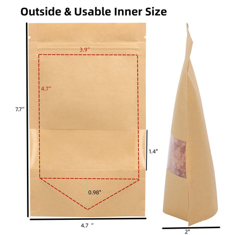 Tecbeauty stand-up window bags keep pantry items organized.