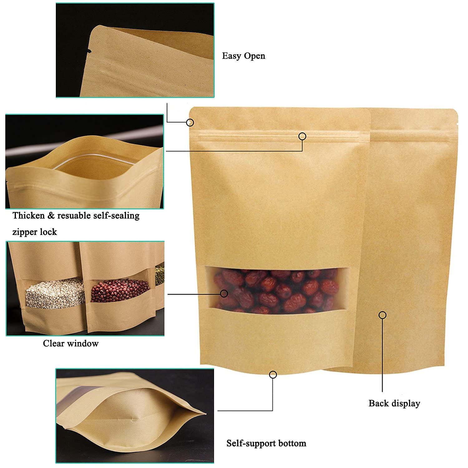 Tecbeauty bags store dry foods and treats neatly.