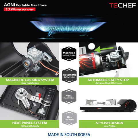 TECHEF setup suitable for indoor and outdoor cooking