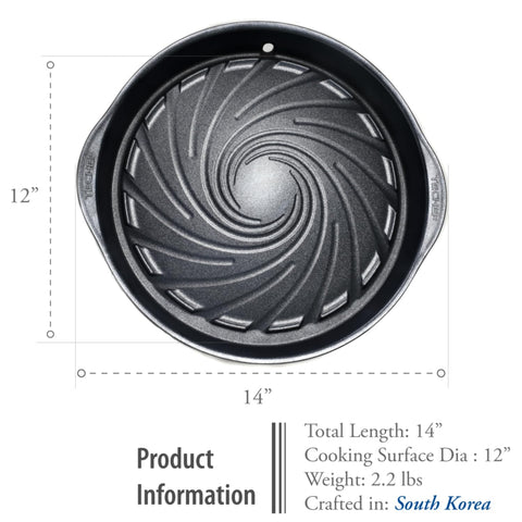 TECHEF KBBQ grill pan oven-finish capability allows finishing dishes at 450°F.