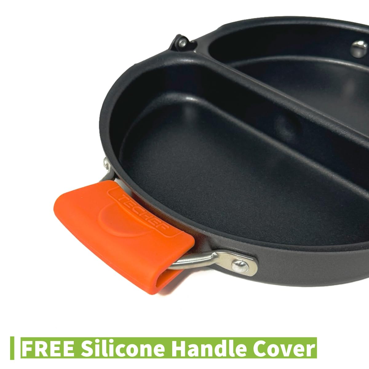 TECHEF stainless steel handle stays cool and provides a strong grip.