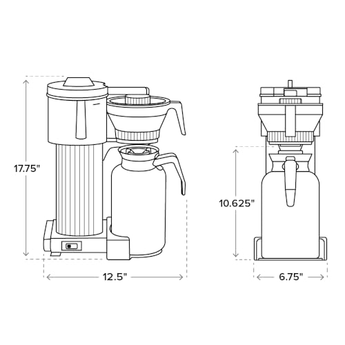 Technivorm Moccamaster CDT Grand travel lid included for on-the-go service