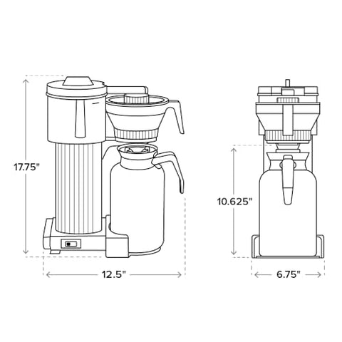 Technivorm Moccamaster CDT Grand travel lid included for on-the-go service