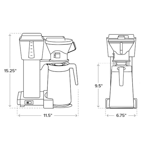 Manual-adjust brew basket on Technivorm Moccamaster for customized drip speed