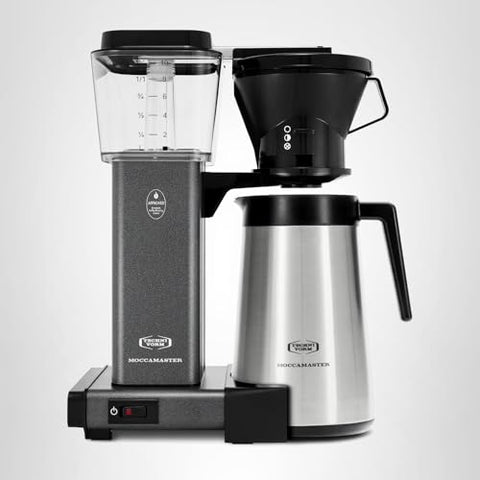 Technivorm Moccamaster KBT 79115 ready 40 oz pot for quick pouring.
