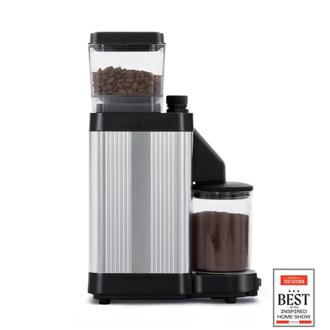 Technivorm Moccamaster KM5 50 mm burrs deliver consistent grind size.