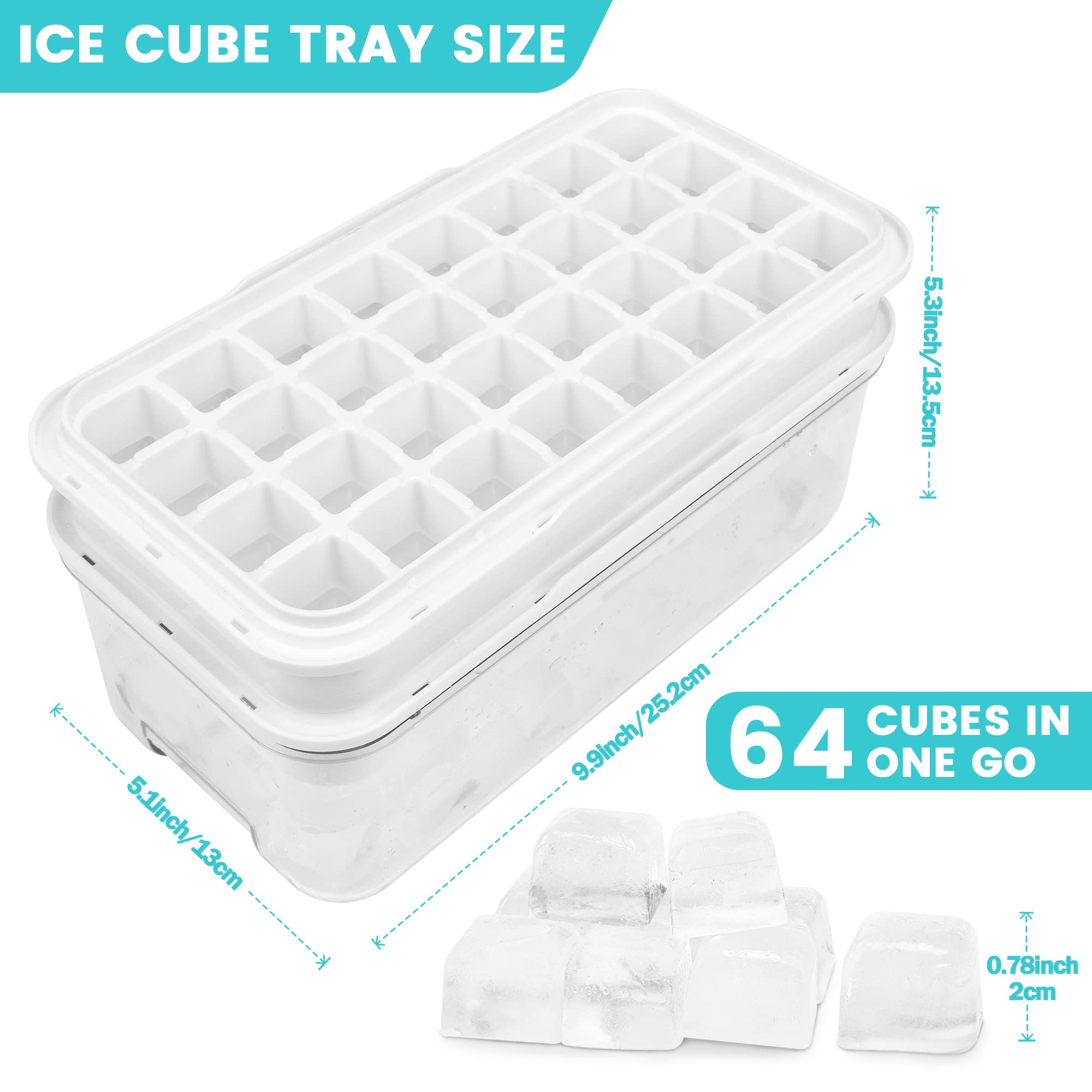Cubes sized 1x1 inch from Techshare ice trays for versatile use.