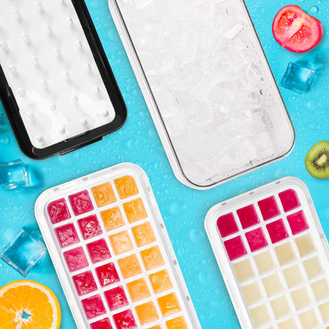 Gift-ready Techshare ice tray set with lid and bin for holidays.