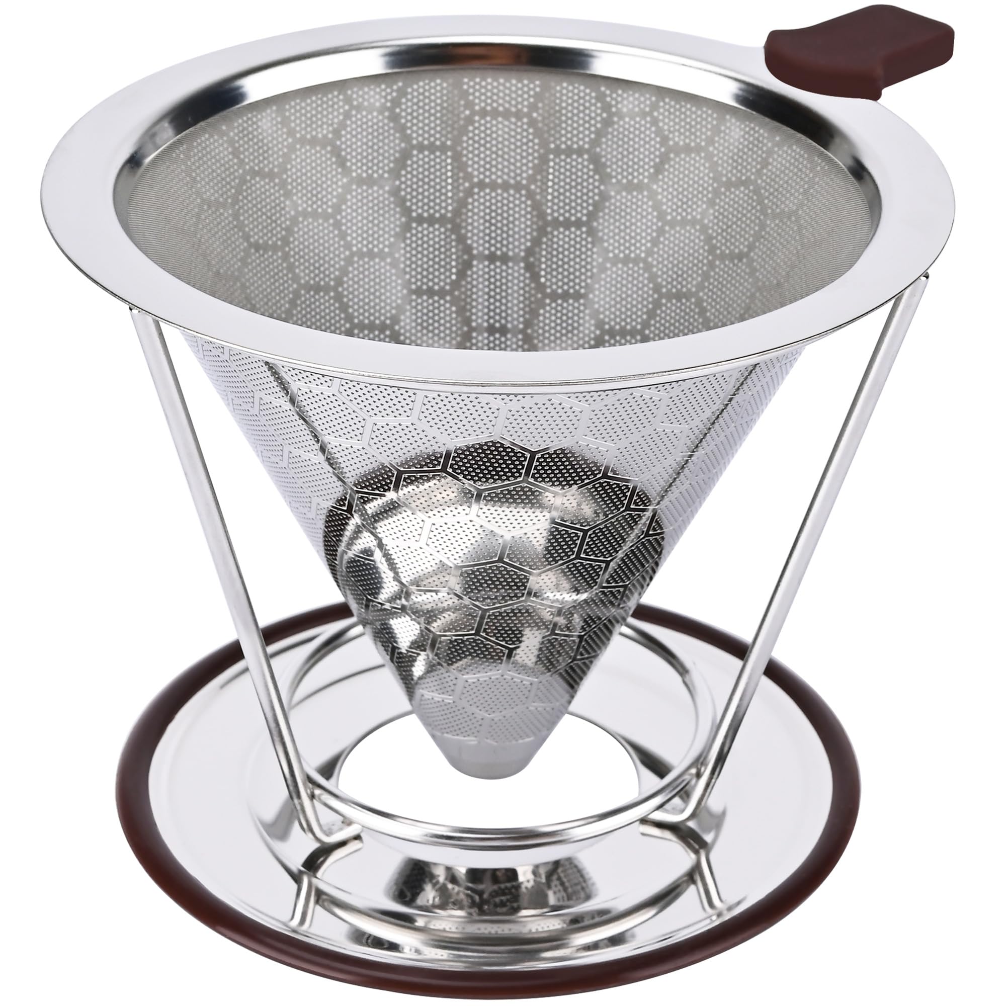 TECHSHARE pour-over dripper with 800-mesh filter for a clean, flavorful cup.