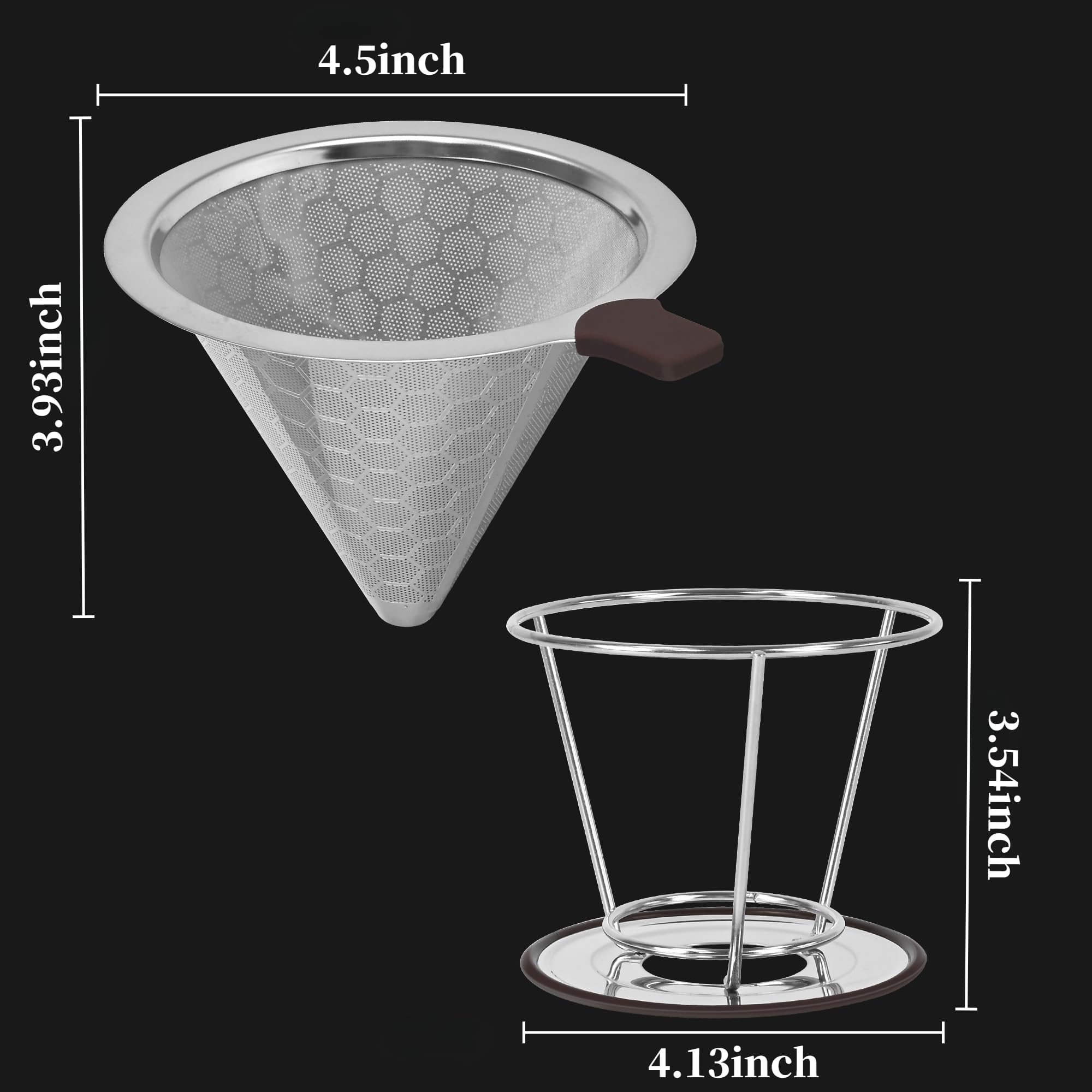 TECHSHARE travel-friendly coffee filter fits most mugs and brewers.