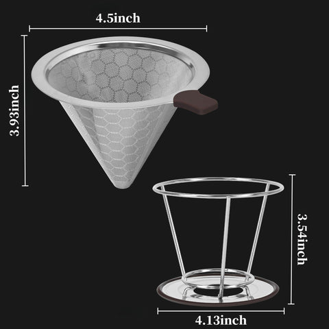 TECHSHARE travel-friendly coffee filter fits most mugs and brewers.