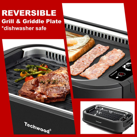 Techwood 2-in-1 grill and griddle plates for versatile meals