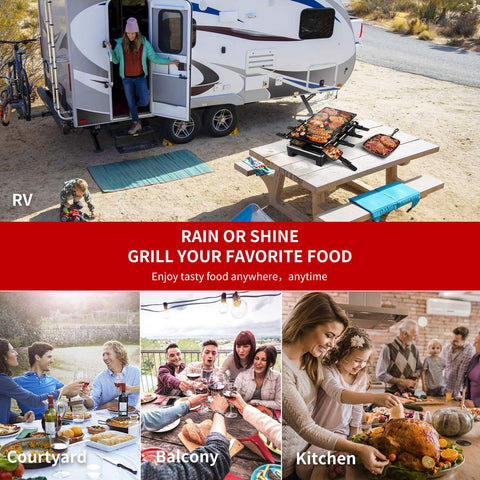 Techwood electric grill with grooved surface for searing meats and fat reduction