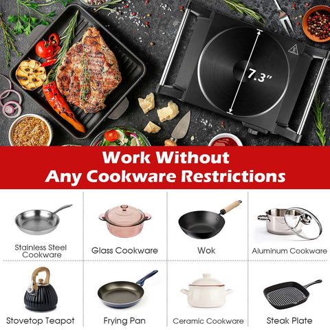 Techwood hot plate cookware compatibility demonstrates versatility with non-magnetic pots