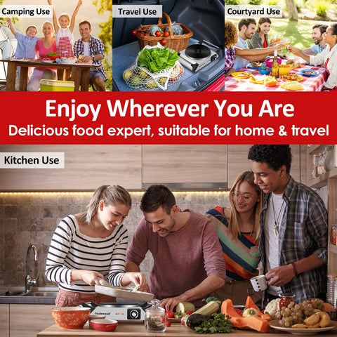 Techwood hot plate temperature control shows adjustable heat for precise cooking.