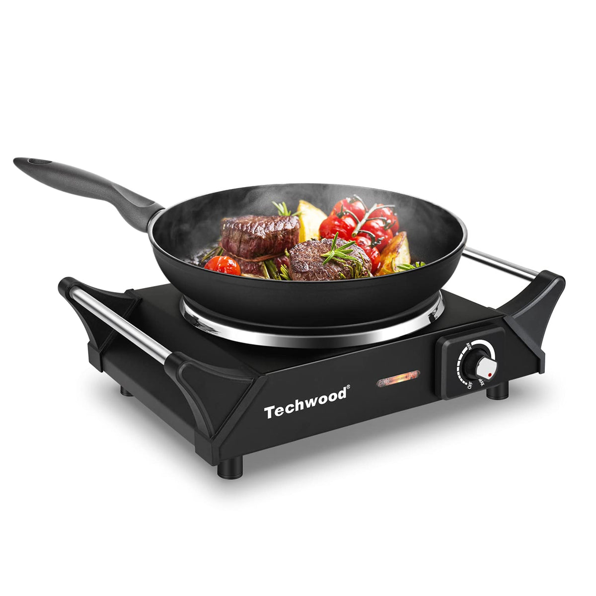 Techwood hot plate top view highlights compact design for small spaces
