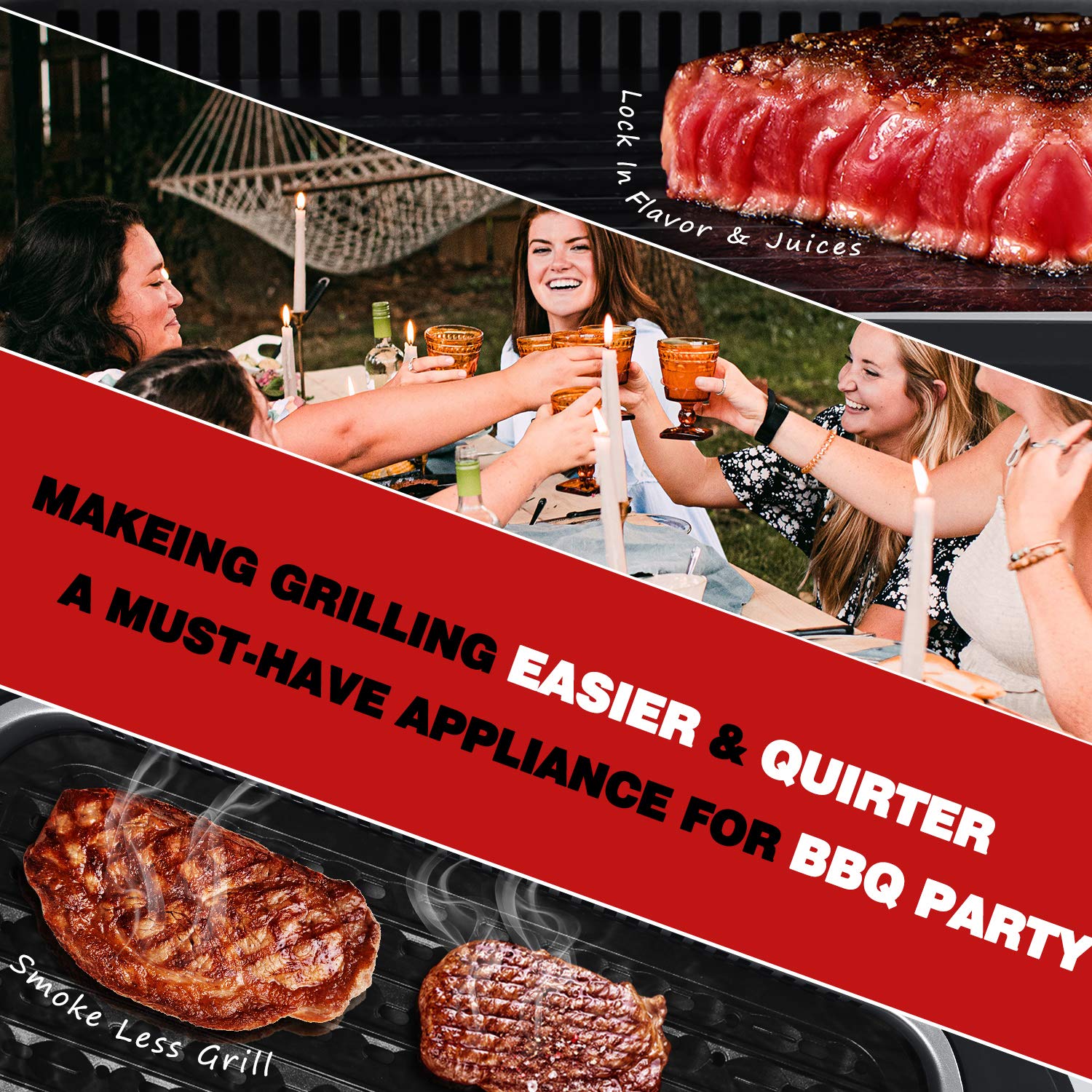 Techwood auto overheat protection adds safety during cooking.