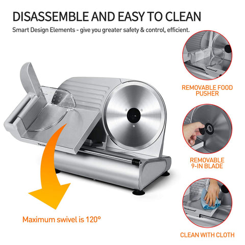 Techwood Meat Slicer removable blade for easy cleaning.