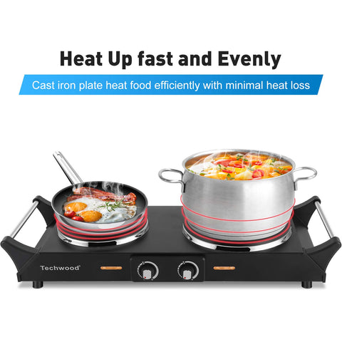Techwood non-slip feet keep the compact stove stable during use