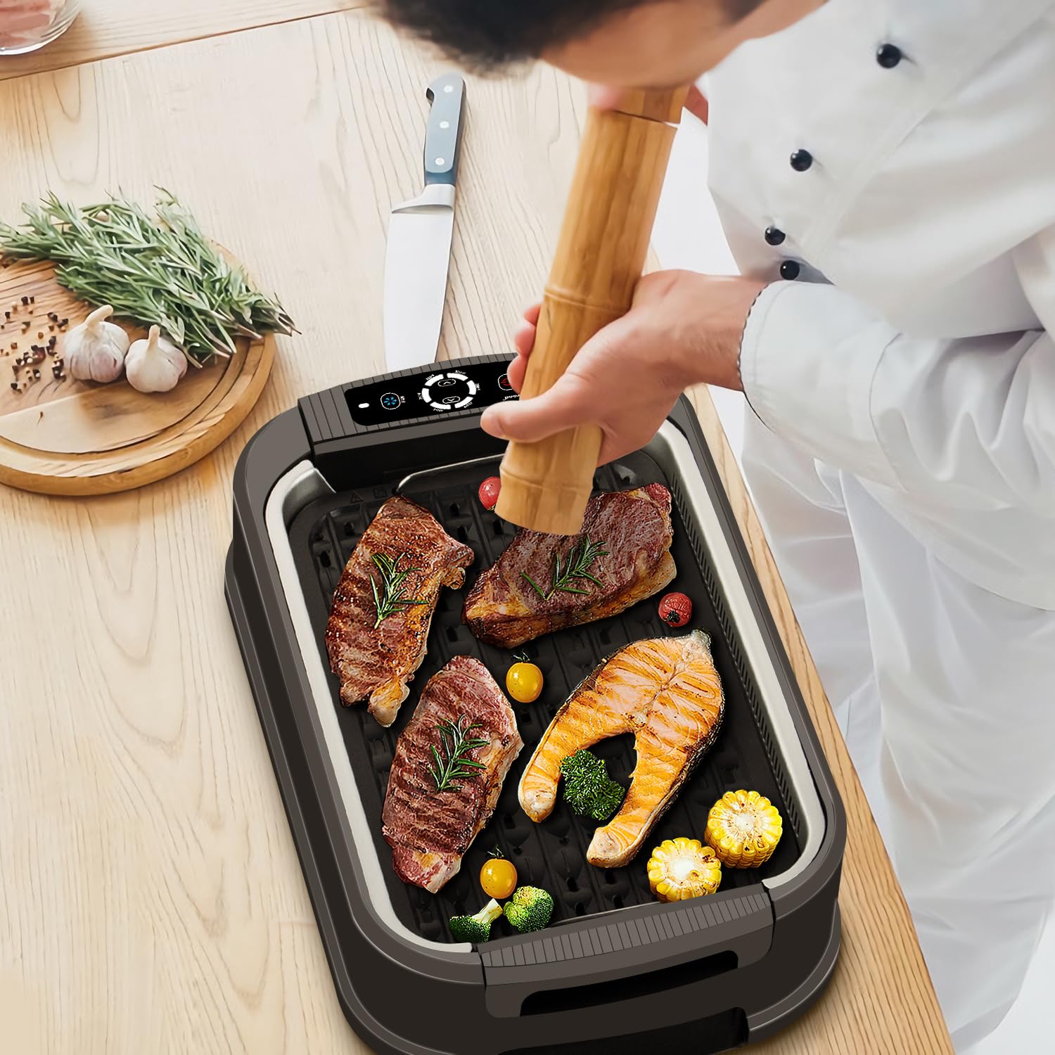 Techwood overheat protection system for safe long grilling sessions