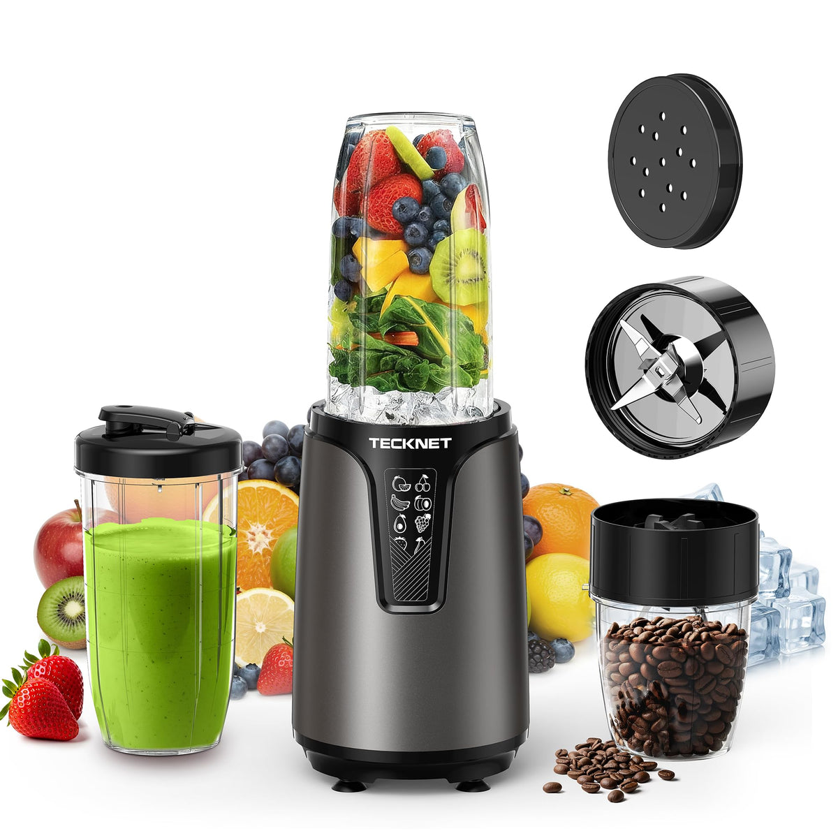 TECKNET 1000W bullet blender base motor powers smoothies and ice crushing