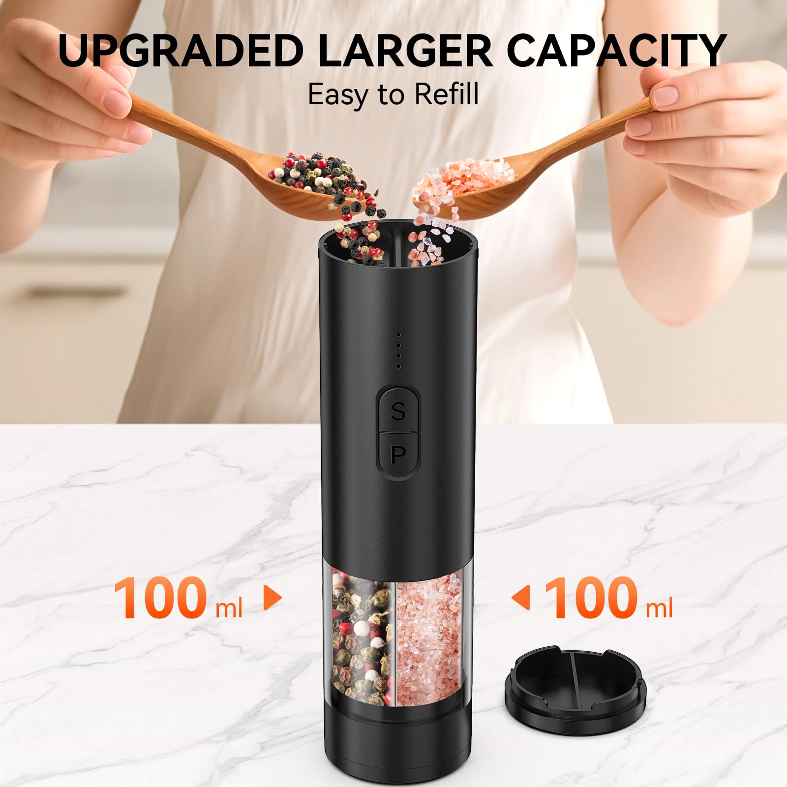 TEDNON transparent base lets you monitor spice levels at a glance.
