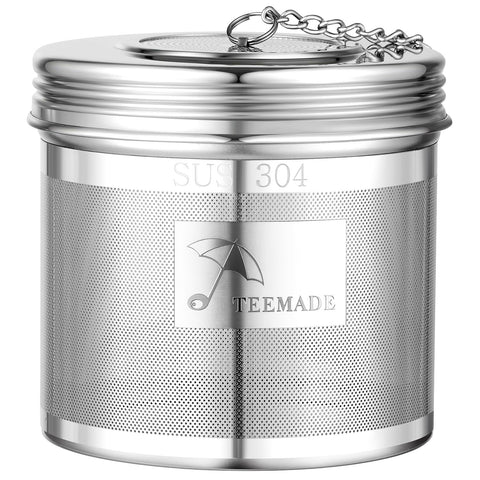 TEEMADE extra large tea infuser with threaded lid for loose leaf tea