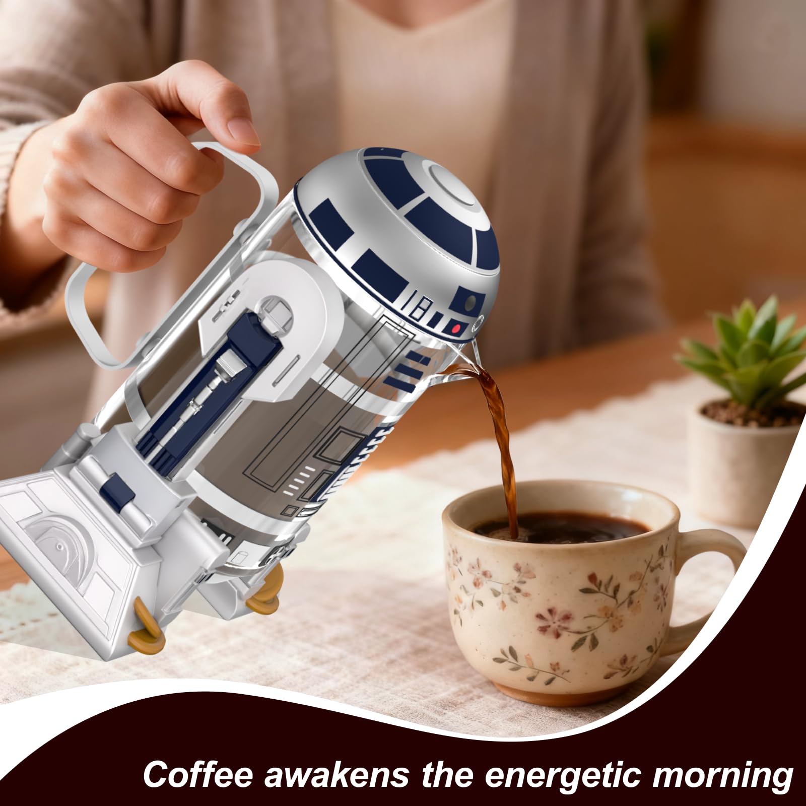 TEENKON French Press ready for tea and coffee at home for versatile brewing.