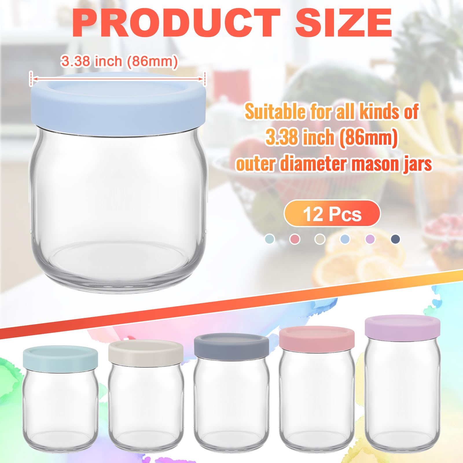 Teenyyou 86 mm wide-mouth lids fit jars securely for leak-free storage.