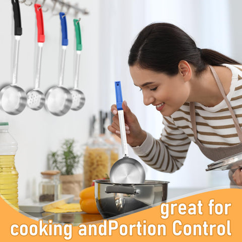 Teenyyou black slotted spoon enables quick portioning and draining.