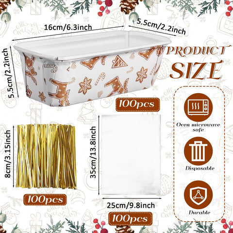 Teenyyou Christmas paper loaf pan side view shows compact 6-3x2-2in size.