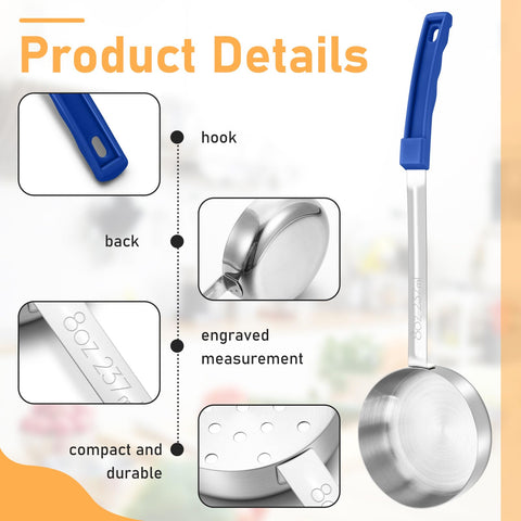 Teenyyou green solid spoon ideal for sauces and dry goods.