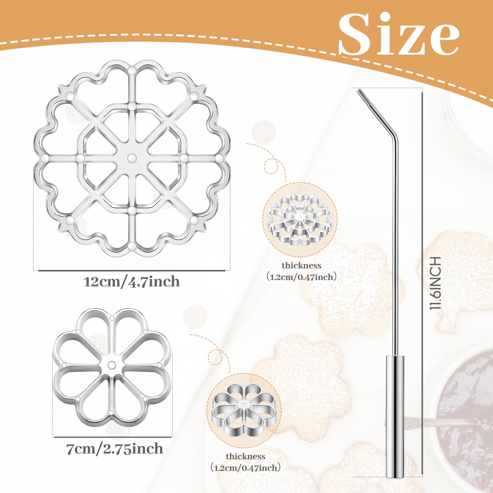 Teenyyou rosette molds with small and large designs for elegant cookies