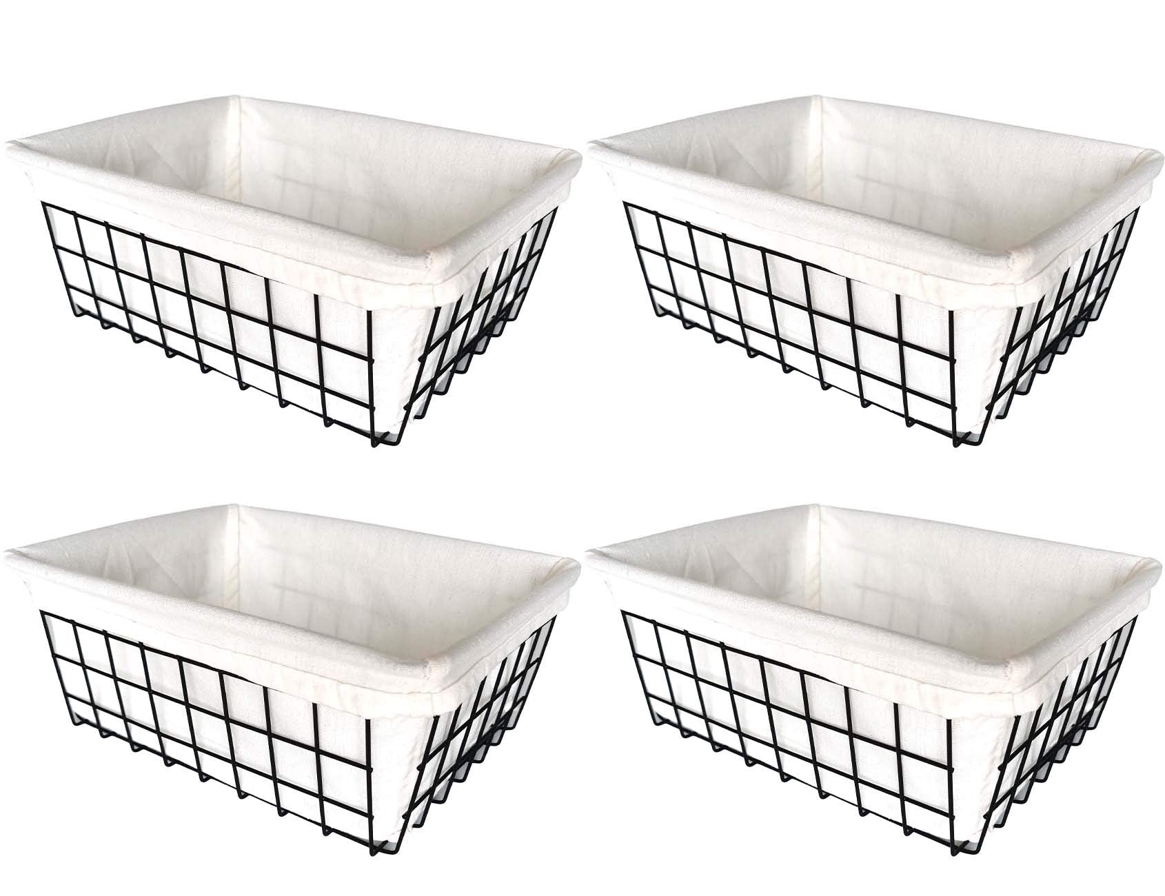TEETOOKEA wire storage baskets 4-pack offer clear view and easy access.