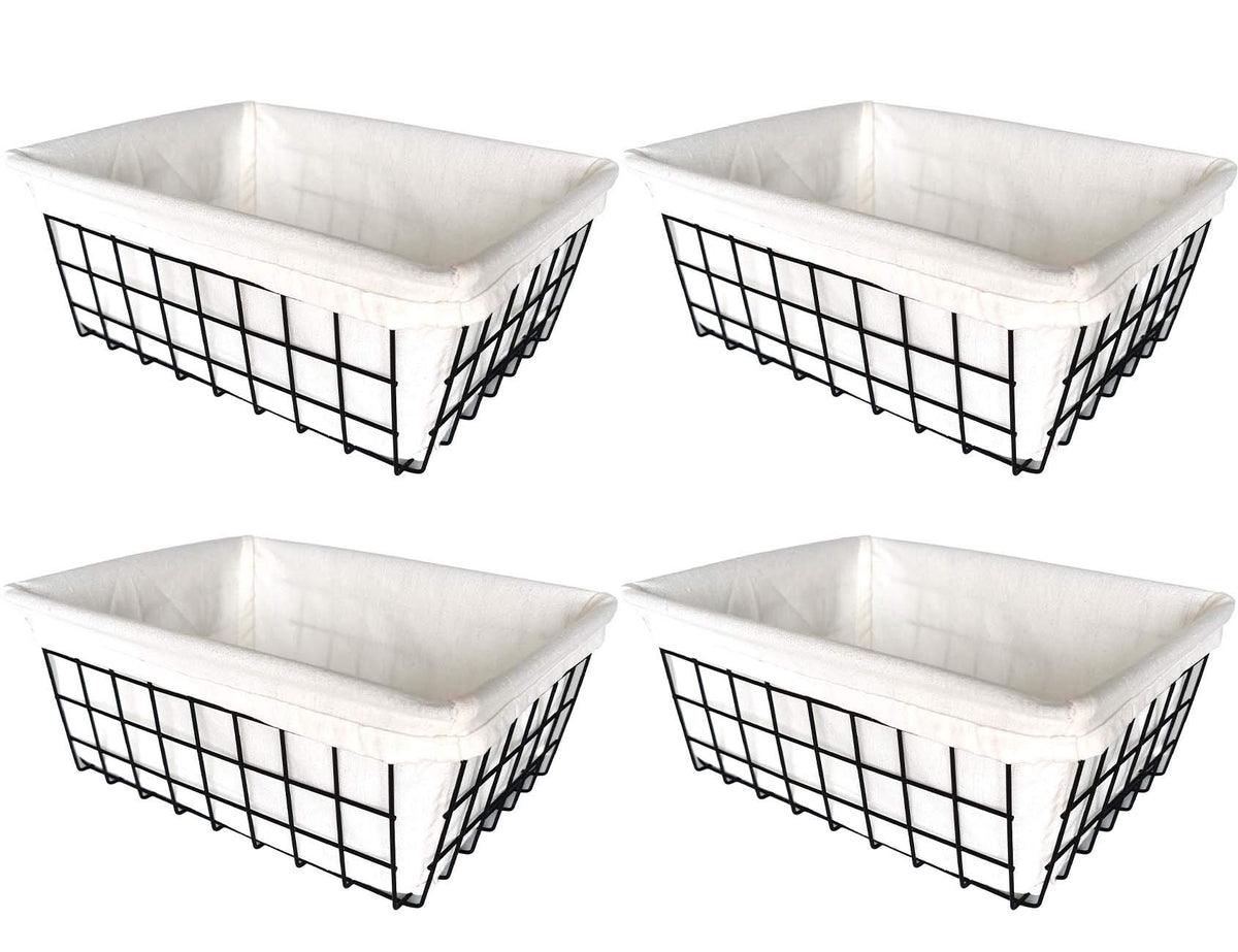 TEETOOKEA wire storage baskets 4-pack offer clear view and easy access.