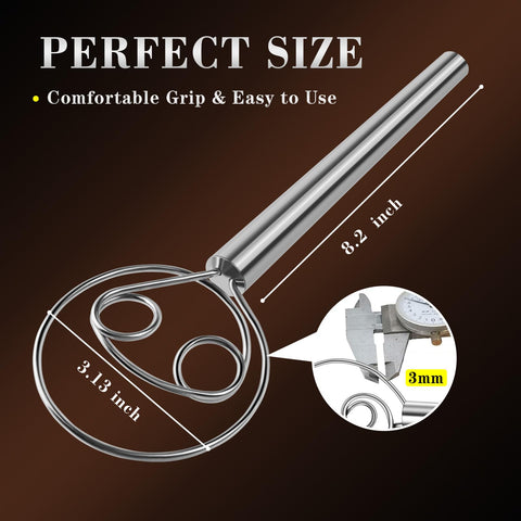 TEEVEA dough whisk compact-size for easy storage and versatile use.