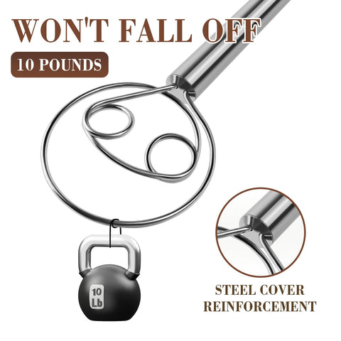 TEEVEA dough whisk with stainless steel ring for sturdy, even blending.
