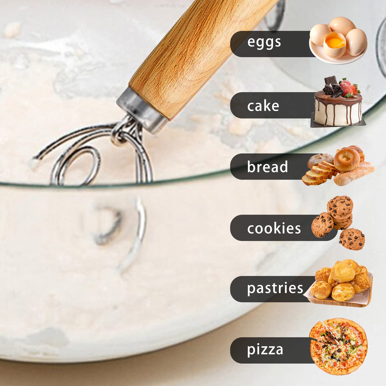 TEEVEA multi-use whisk supports bread, eggs, and cream