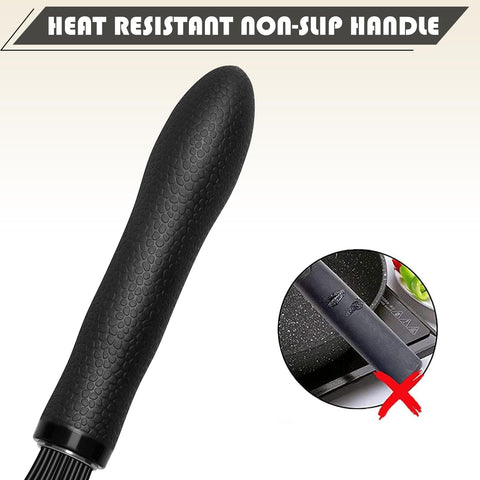 TEEVEA silicone whisk with ergonomic handle for comfortable grip during whisking.