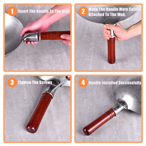 Teewe wok brush included for easy cleanup after cooking.