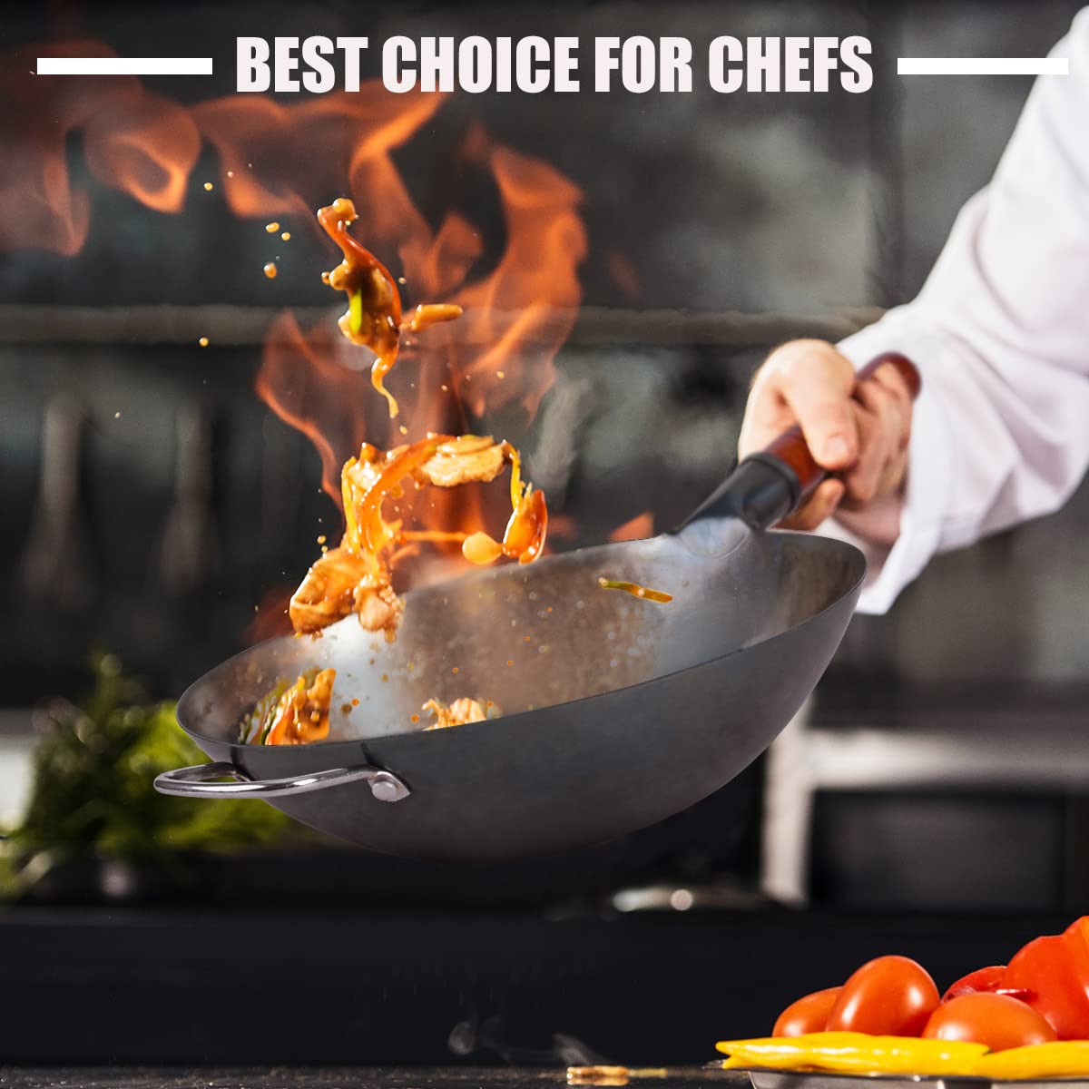 Wooden handle installation on Teewe wok for secure use.