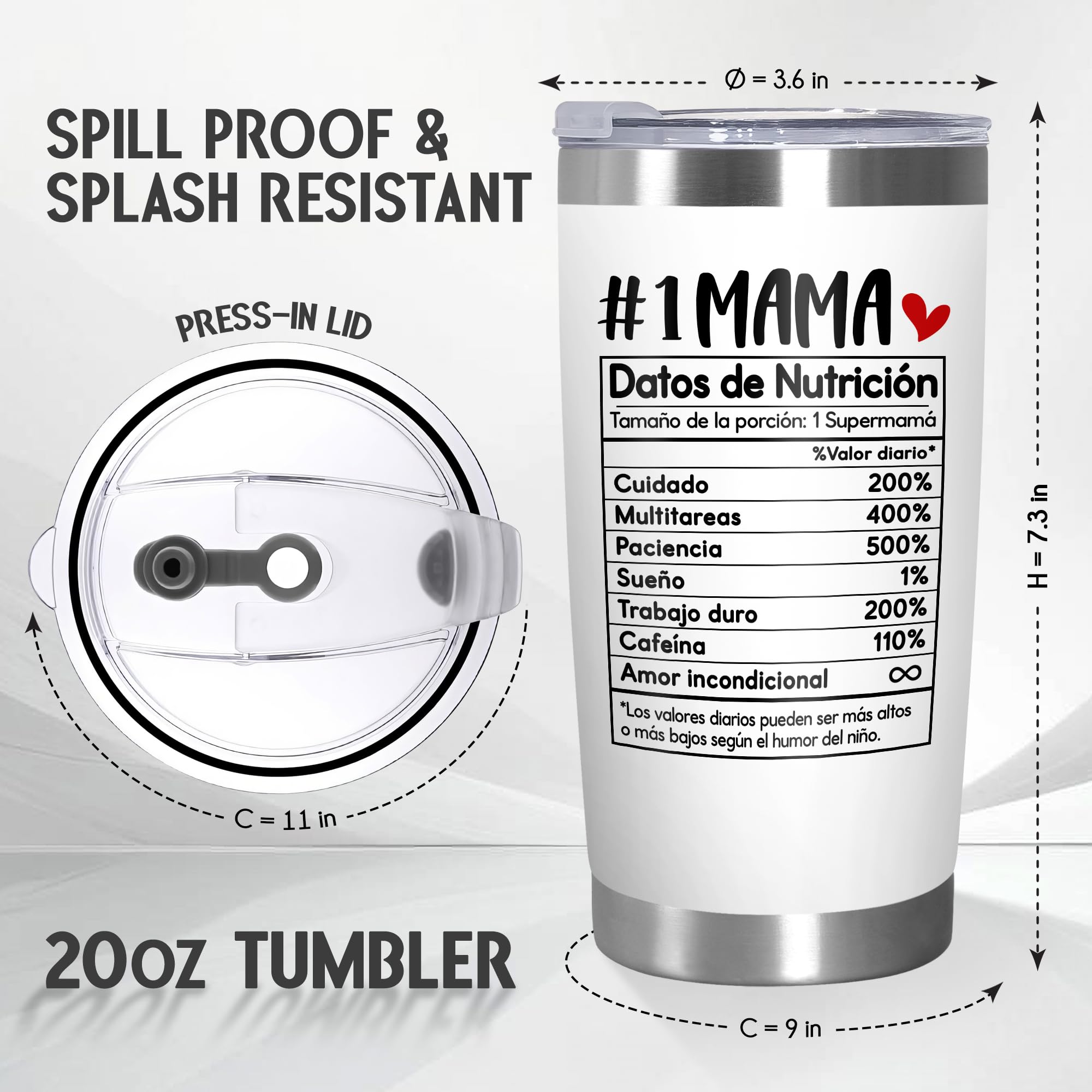 TEEZWONDER 20oz tumbler lid closeup, leak-proof design for on-the-go.