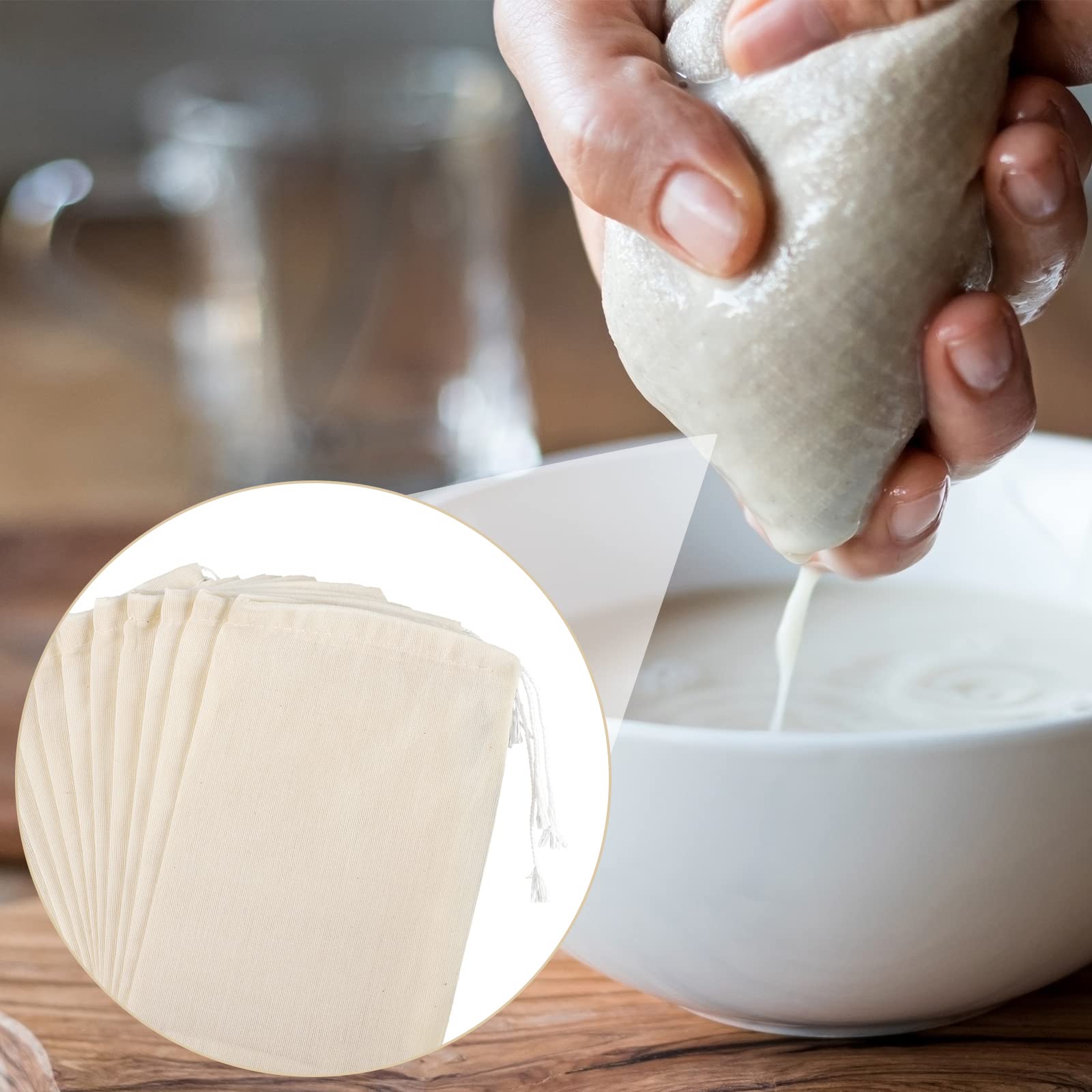Tegeme cheese cloth bag for cheese making and fine filtration.