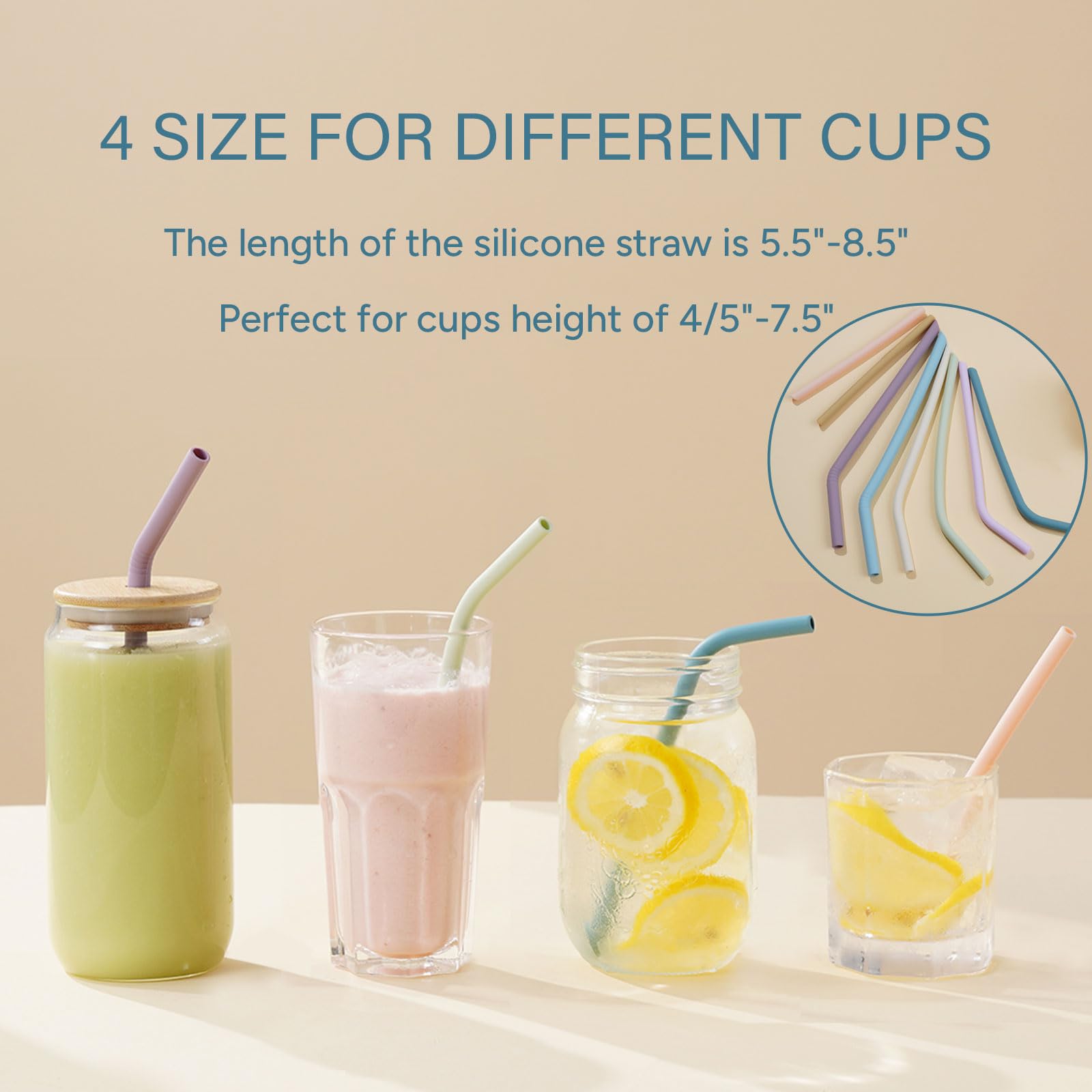 Tegion kid-size 5.5-inch straw suitable for small cups